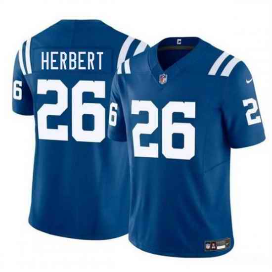 Men Indianapolis Colts 26 Khalil Herbert Blue 2025 F U S E  Vapor Limited Stitched Football Jersey