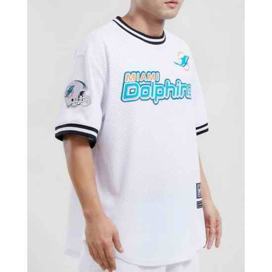 Custom MEN NFL Miami Dolphins Jersey LOGO CLASSIC MESH BUTTON UP SHIRT White