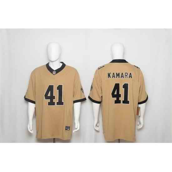 Men New Orleans Saints 41 Alvin Kamara Gold F U S E Alternate Vapor Limited Stitched Football Jersey