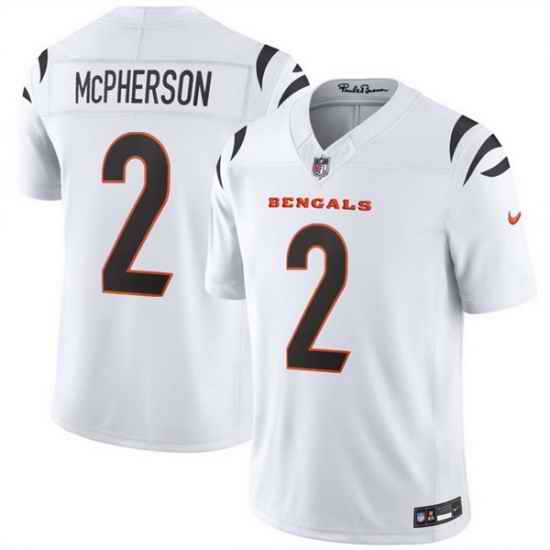 Men Cincinnati Bengals 2 Evan McPherson White 2026 F U S E Vapor Untouchable Limited Stitched Football Jersey