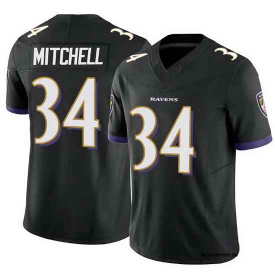 Men Baltimore Ravens Nike Keaton Mitchell Black F U S E Stitched NFL Jersey