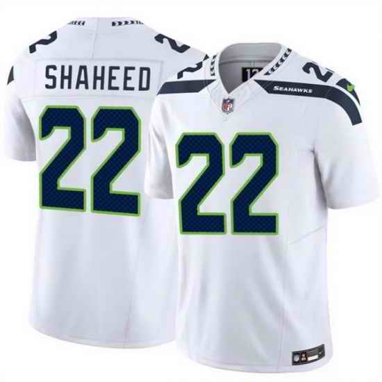 Men Seattle Seahawks 22 Rashid Shaheed White 2025 F U S E  Vapor Untouchable Limited Stitched Football Jersey