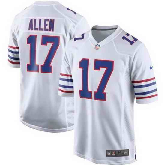 Men Buffalo Bills 17 Josh Allen White Stitched Game Jersey