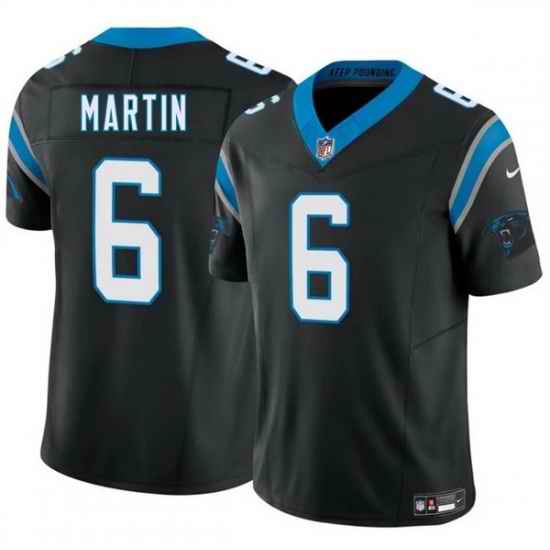 Men Carolina Panthers 6 Sam Martin Black 2025 F U S E  Vapor Limited Stitched Football Jersey