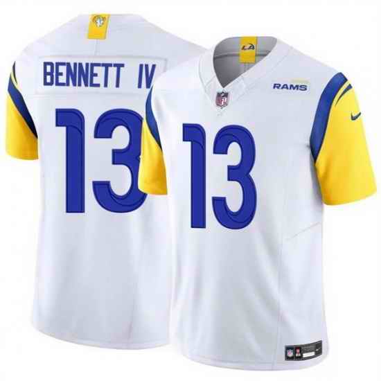 Men Los Angeles Rams 13 Stetson Bennett IV White 2024 F U S E  Vapor Untouchable Stitched Football Jersey