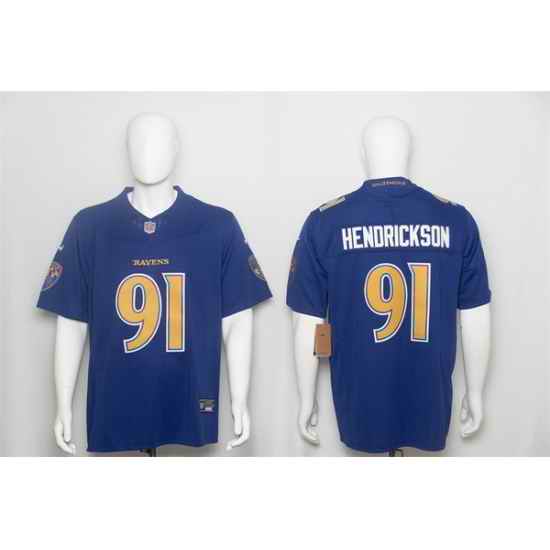 Men Baltimore Ravens 91 Trey Hendrickson Purple 2026 F U S E Vapor Stitched Limited Football Jersey