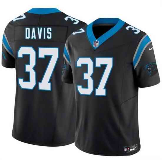 Men Carolina Panthers  37 Miles Davis Black 2026 Draft F U S E  Vapor Limited Stitched Football Jersey