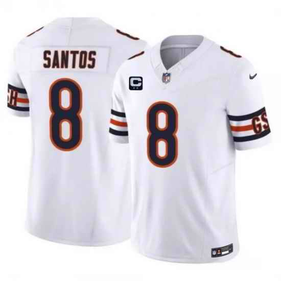Men Chicago Bears  8 Cairo Santos White 2026 F U S E  2 Star C Patch Vapor Untouchable Limited Stitched Football Jersey