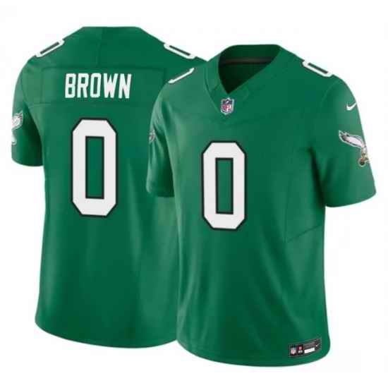 Men Philadelphia Eagles  0 Hollywood Brown Kelly Green 2026 F U S E  Throwback Vapor Untouchable Limited Stitched Football Jersey