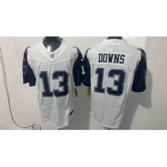 Men Dallas Cowboys  13 Caleb Downs White 2026 F U S E Vapor Untouchable Limited Stitched Football Jersey