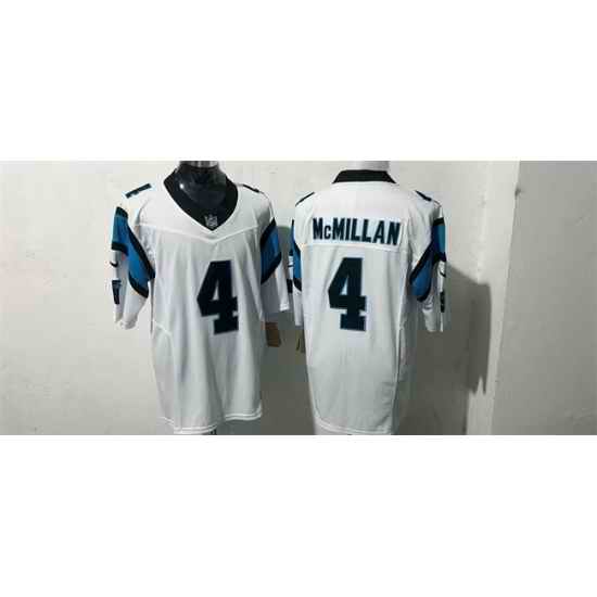 Men Carolina Panthers 4 Tetairoa McMillan White F U S E Vapor Limited Stitched Football Jersey