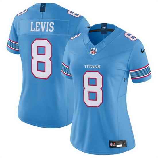 Women Tennessee Titans 8 Will Levis Light Blue 2026 F U S E Vapor Limited Stitched Football Jersey