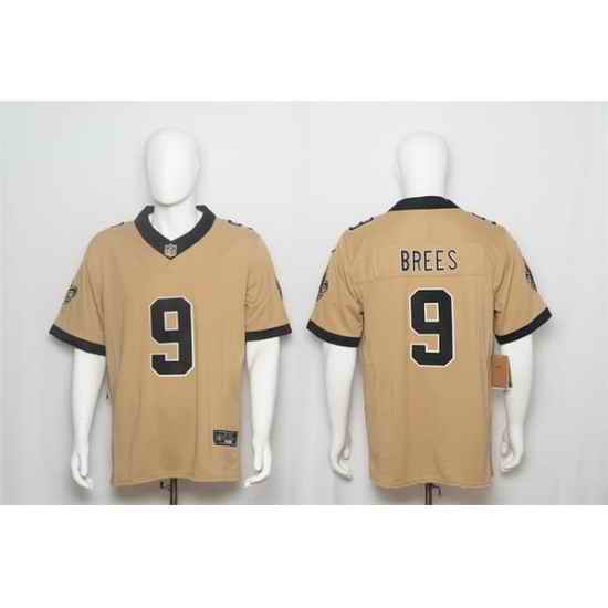 Men New Orleans Saints 9 Drew Brees Gold F U S E Alternate Vapor Limited Stitched Football Jersey