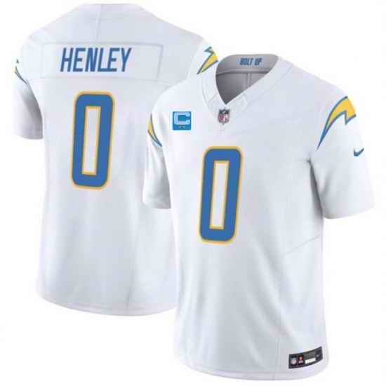 Men Los Angeles Chargers 0 Daiyan Henley White 2026 F U S E 2 Star C Patch Vapor Limited Stitched Football Jersey
