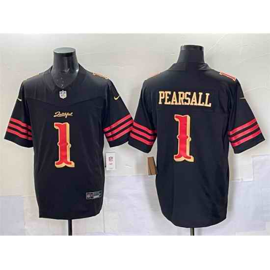 Youth San Francisco 49ers 1 Ricky Pearsall Black 2025 F U S E Rivalries Vapor Limited Stitched Football Jersey