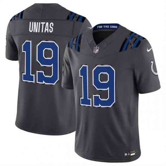 Men Indianapolis Colts  19 Johnny Unitas Dark Gray 2026 F U S E  Rivalries Collection Limited Stitched Football Jersey