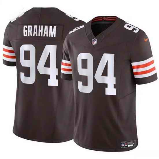 Men Cleveland Browns 94 Mason Graham 2025 Draft F U S E  Vapor Limited Stitched Football Jersey