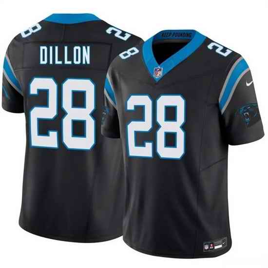 Men Carolina Panthers  28 A J  Dillon Black 2026 F U S E  Vapor Limited Stitched Football Jersey