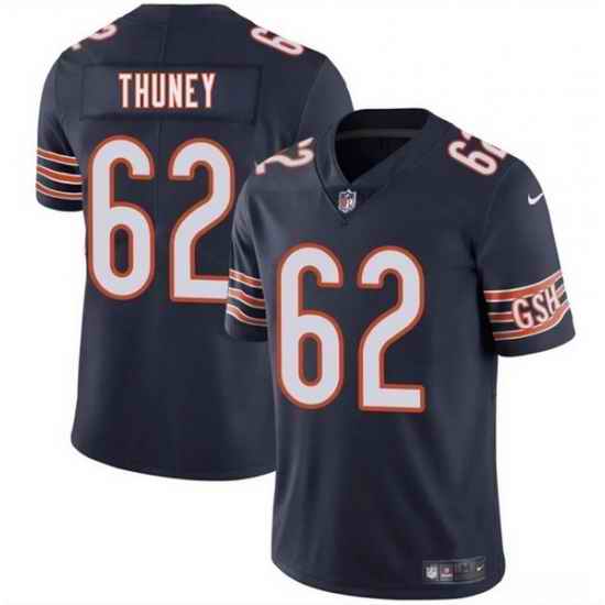 Men Chicago Bears 62 Joe Thuney Navy 2025 Vapor Stitched Football Jersey