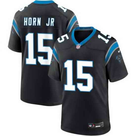 Men Carolina Panthers 15 Jimmy Horn Jr Black 2025 Vapor Limited Stitched Football Jersey