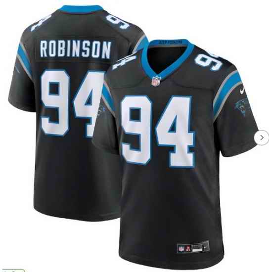 Men Carolina Panthers A'Shawn Robinson #94 Black 2025 F U S E Vapor Limited Stitched Football Jersey