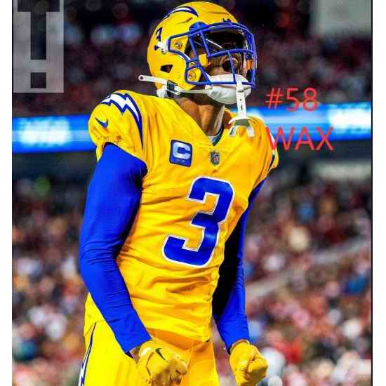Rams 2025 #58 WAX Lightning Yellow Blue Stitched Jersey