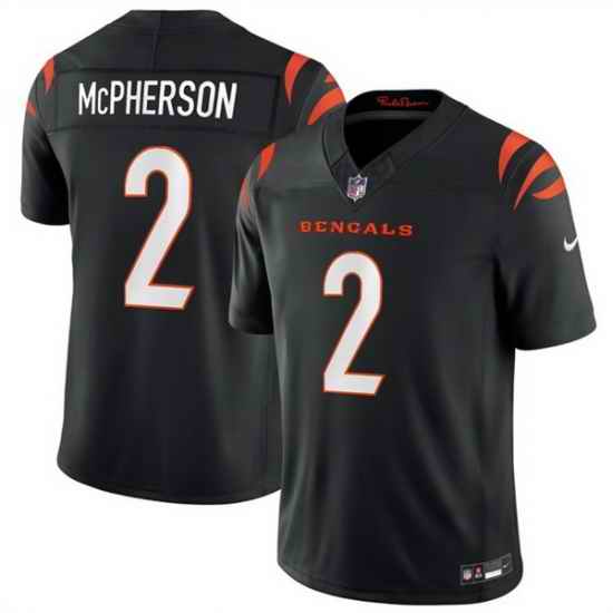 Men Cincinnati Bengals 2 Evan McPherson Black 2026 F U S E Vapor Untouchable Limited Stitched Football Jersey