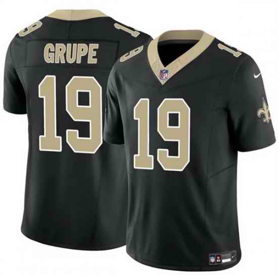 Men New Orleans Saints 19 Blake Grupe Black 2025 F U S E Vapor Limited Stitched Football Jersey