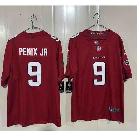 Men Atlanta Falcons  9 Michael Penix Jr  Red 2026 New Vapor Untouchable Limited Stitched Football Jersey