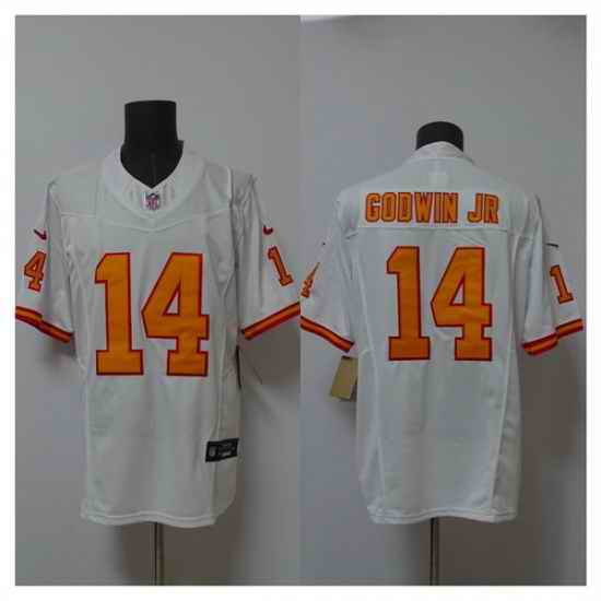 Men Tampa Bay Buccaneers 14 Chris Godwin Jr  White 2025 F U S E  Vapor Limited Stitched Jersey