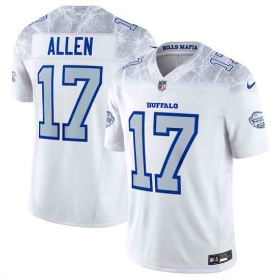 Youth Buffalo Bills 17 Josh Allen White 2025 F U S E Rivalries Vapor Untouchable Stitched Football Jersey