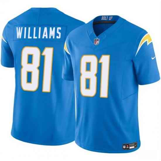 Men Los Angeles Chargers 81 Mike Williams Blue 2024 F U S E Vapor Limited Stitched Football Jersey