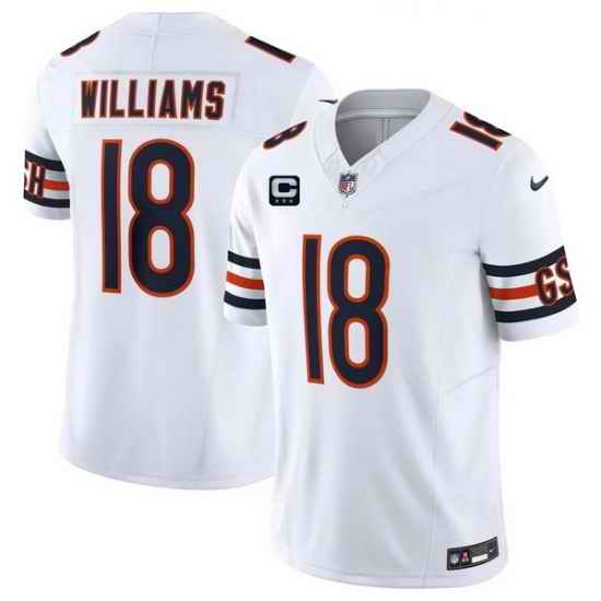 Men Chicago Bears  18 Caleb Williams White 2026 F U S E  With 3 star C Patch Vapor Untouchable Limited Stitched Football Jersey