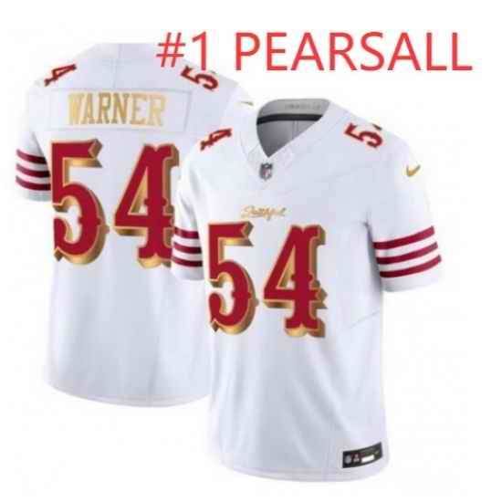 Men San Francisco 49ers Ricky Pearsall #1 White Gold 2025 F U S E Rivalries Vapor Limited Stitched Football Jersey