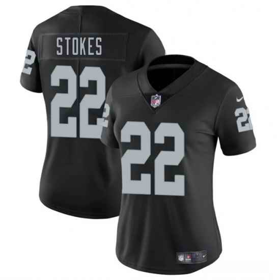 Women Las Vegas Raiders 22 Eric Stokes Black 2025 Vapor Stitched Jersey