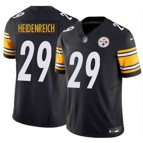 Men Pittsburgh Steelers  29 Eli Heidenreich Black 2026 Draft F U S E  Vapor Limited Stitched Football Jersey