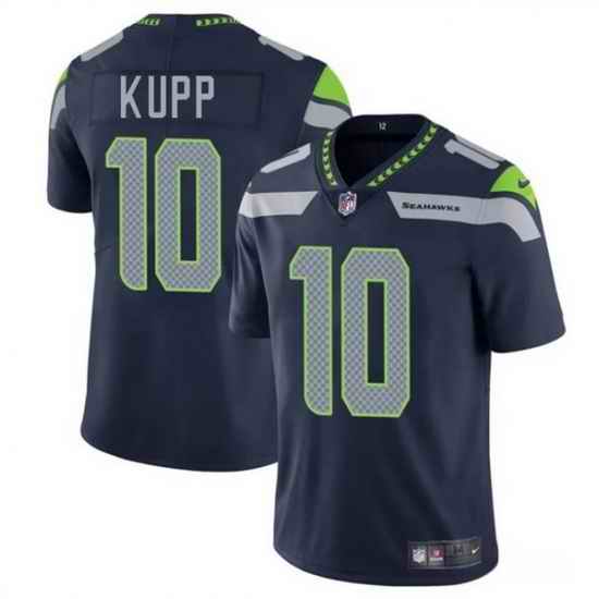 Men Seattle Seahawks 10 Cooper Kupp Navy 2024 Vapor Limited Stitched Football Jersey