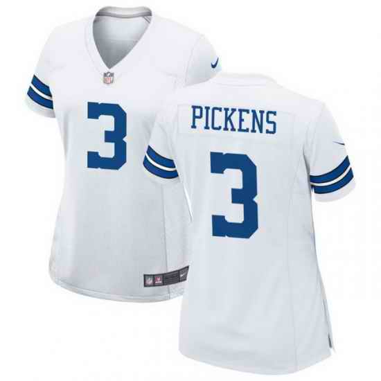 Women Dallas Cowboys 3 George Pickens White vapor Limited jersey