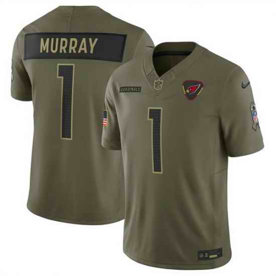 Men Arizona Cardinals 1 Kyler Murray Olive 2025 F U S E  Salute to Service Limited Stitched Football Jersey