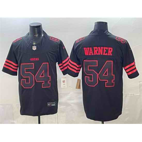 Men San Francisco 49ers 54 Fred Warner Black F U S E Stranger Things Edition  Vapor Limited Stitched Football Jersey