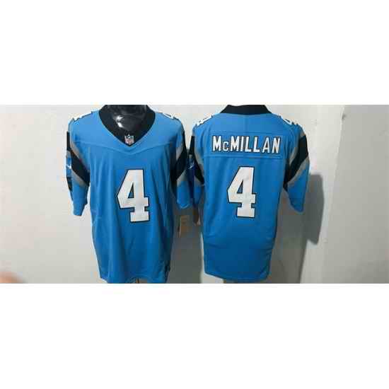 Men Carolina Panthers 4 Tetairoa McMillan Blue F U S E Vapor Limited Stitched Football Jersey