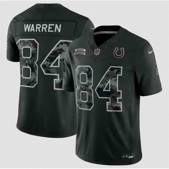 Men Indianapolis Colts 84 Tyler Warren Black F U S E 2026 Salute to Service Limited Stitched Football Jersey