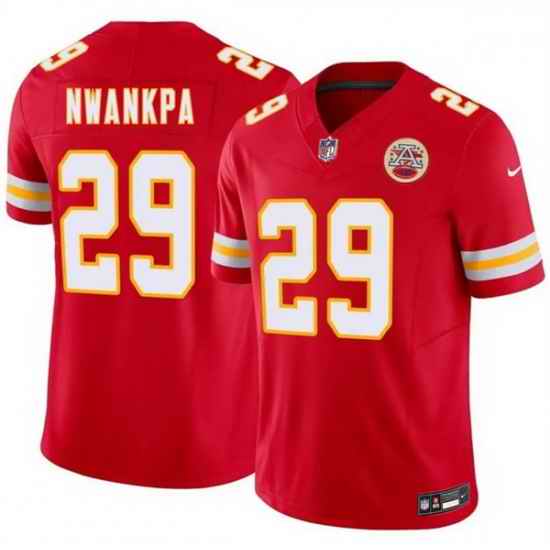 Men Kansas City Chiefs  29 Xavier Nwankpa Red 2026 Draft F U S E  Vapor Untouchable Limited Stitched Football Jersey