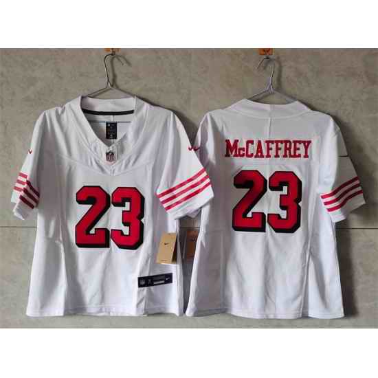 Women San Francisco 49ers 23 Christian McCaffrey New White F U S E Vapor Untouchable Stitched Jersey
