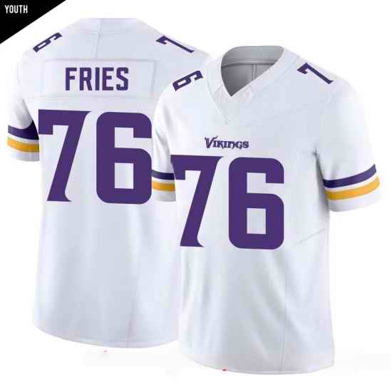 Youth  Minnesota Vikings 76 Will Fries White Limited Classic Vapor F U S E  Jersey