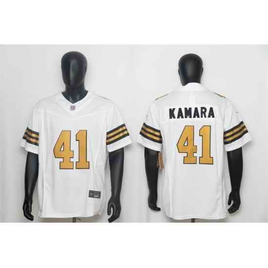 Men New Orleans Saints 41 Alvin Kamara White F U S E Color Rush Limited Stitched NFL Jersey
