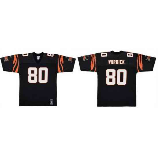 Men Cincinnati Bengals 80 Peter Warrick Black 2001 Home Stitched Football Jersey