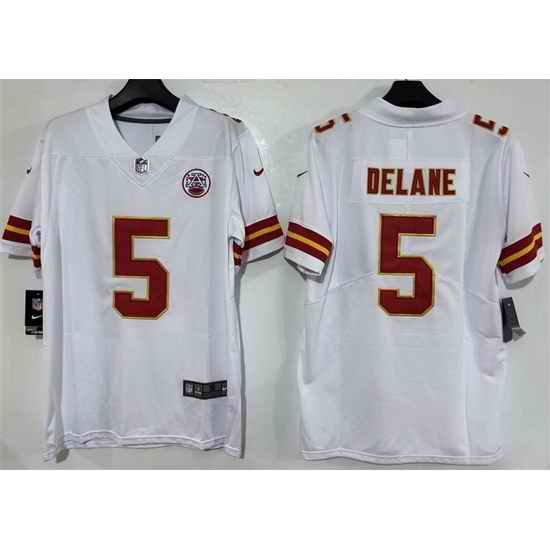 Men Kansas City Chiefs  5 Mansoor Delane White 2026 Vapor Untouchable Limited Stitched Football Jersey