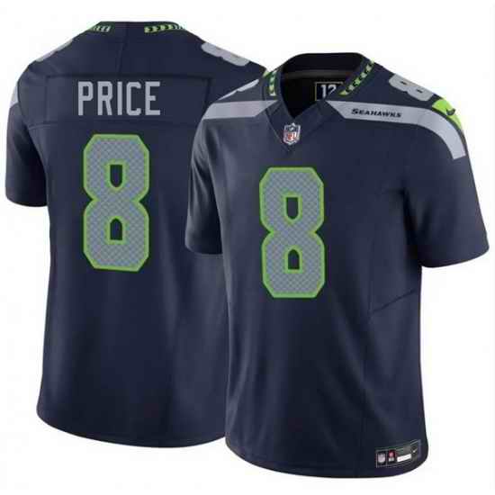 Men Seattle Seahawks  8 Jadarian Price Navy 2026 F U S E  Vapor Untouchable Limited Stitched Football Jersey