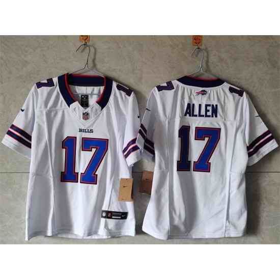 Women Buffalo Bills 17 Josh Allen White 2023 F U S E  Vapor Untouchable Limited Stitched Football Jersey